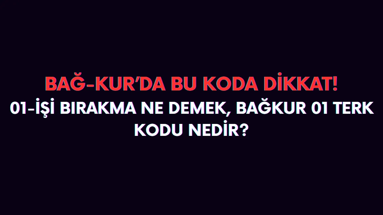 Bağkur 01 Terk Kodu Nedir?