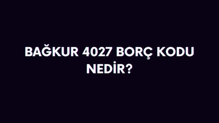borç kodu 4027 ne demek