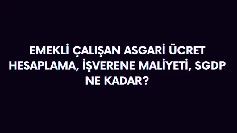 Emekli çalışan asgari ücret hesaplama