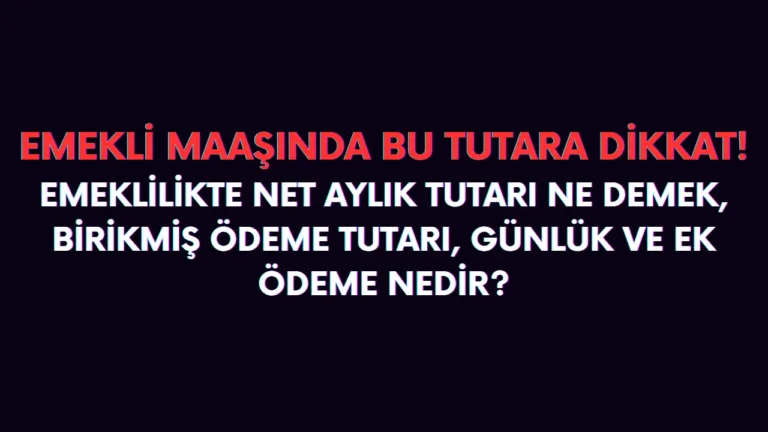 emekli ödeme bilgilerinde net aylık tutarı ne demek