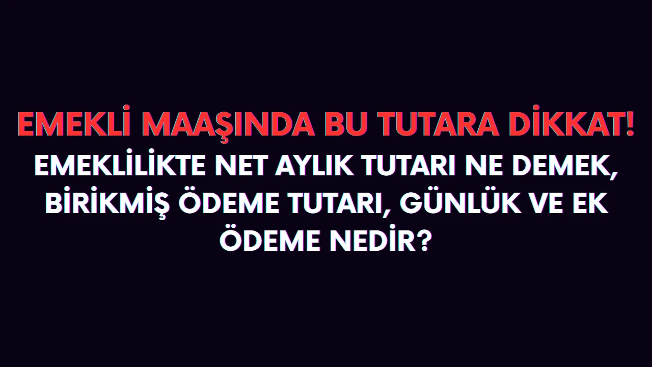 emekli ödeme bilgilerinde net aylık tutarı ne demek