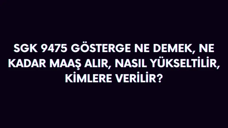 gösterge 9475 ne kadar maaş alır