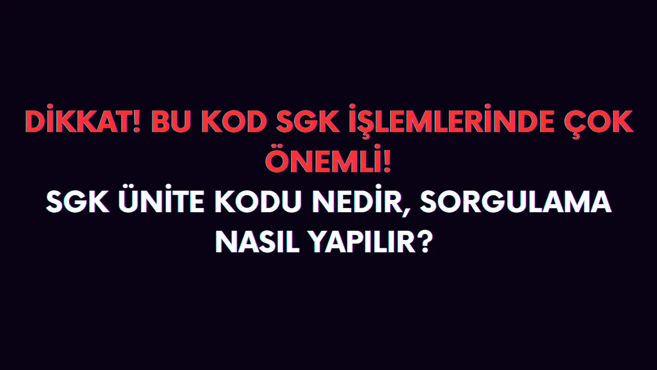 SGM kodu ne demek
