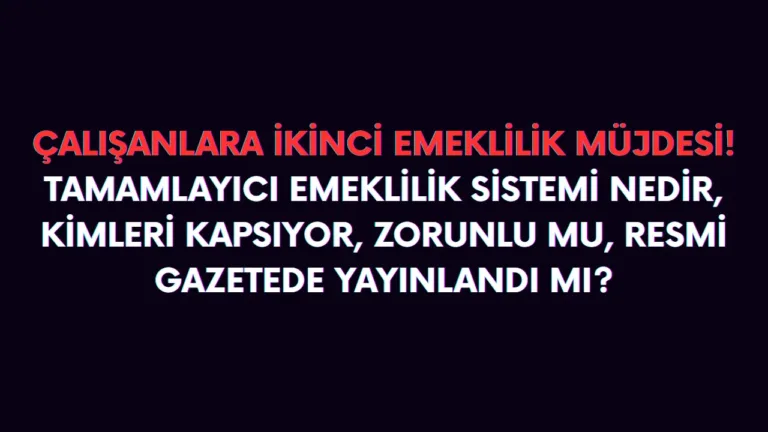 Tamamlayıcı Emeklilik Sistemi Nedir