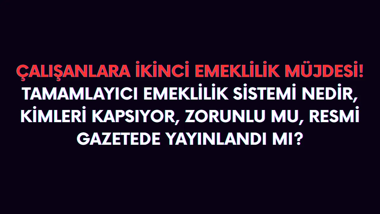 Tamamlayıcı Emeklilik Sistemi Nedir