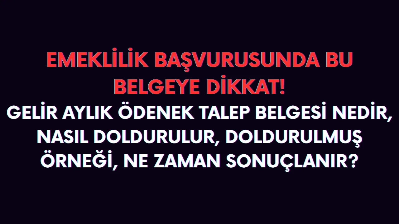 Gelir aylık/ödenek talep belgesi nedir