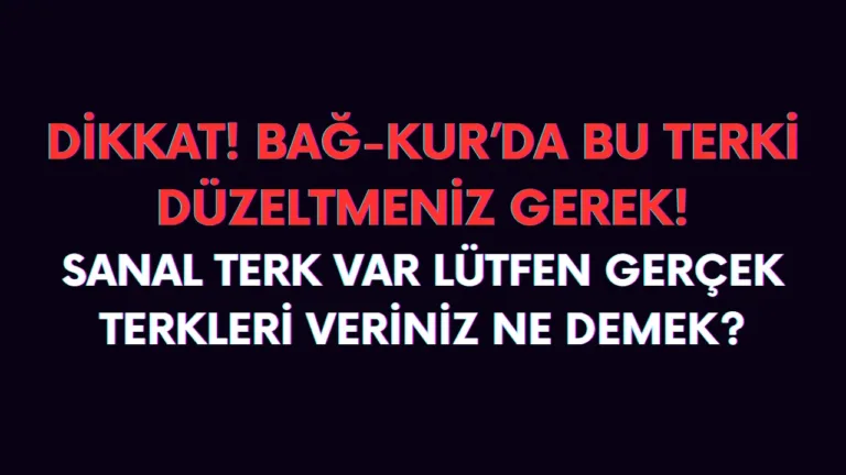 Sanal terkler var lütfen gerçek terkleri veriniz ne demek