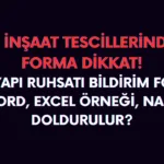 SGK yapı ruhsat bildirim formu excel