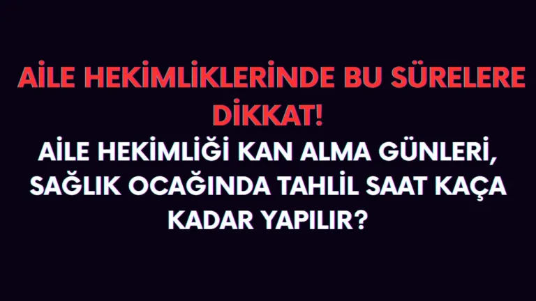 Sağlık ocağı kan verme günleri